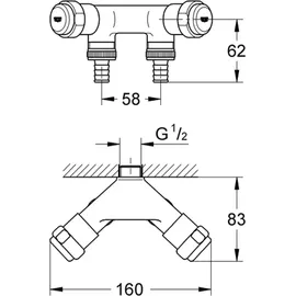 Grohe WAS-Doppelventil 1/2", einfach, chrom