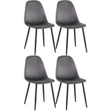 CLP Esszimmerstuhl Napier Polyester grau 4er Set