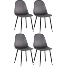 CLP Esszimmerstuhl Napier Polyester grau 4er Set