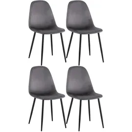 CLP Esszimmerstuhl Napier Polyester grau 4er Set