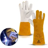 STAHLWERK Schweißerhandschuhe Arbeitshandschuhe Echtleder hitzebeständig