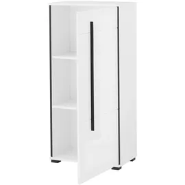 Home Affaire Wohnwand HOME AFFAIRE "Cantara, moderne Anbauwand, Komplettset", weiß (weiß, weiß hochglanz), B:280cm, Kastenmöbel-Sets, Wohnwand, enthält Vitrine, Lowboard, Stauraumelement und Wandboard, 280 cm breit