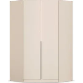otto home Eckkleiderschrank OTTO HOME "Kleiderschrank Schrank Ankleidezimmer Schlafzimmer Garderobe AGORDO", beige (beige (champagner)), B:117cm H:229cm T:117cm, Holzwerkstoff, Schränke, Eckkleiderschrank, voll ausgestattet mit großzügigem Stauraum, 2 Höhen MADE IN