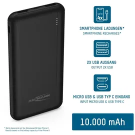 Ansmann Powerbank 10000mAh PB212 Schwarz