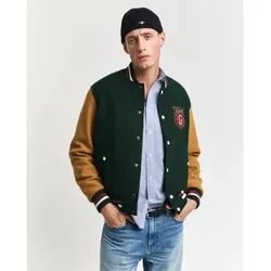 Gant für Herren. 7006483 Blend Varsity Jacke grün (XL), Lässig, Wolle