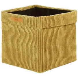 lycce Kallax Boxen Cordstoff 4er Set, faltbar, waschbarer Cordbezug senf