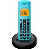 Alcatel E160 Blau Schnurloses DECT-Telefon mit Blockierung unerwünschter Anrufe, großes orangefarbenes hintergrundbeleuchtetes Display, leicht zu lesen, Klassische und polyphonische Klingeltöne