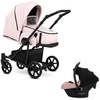 babies-on-wheels Kombi-Kinderwagen 3 in 1 Kinderwagen-Set Roy - 14 Teile - in 7 Farben rosa