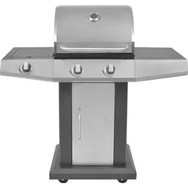 vidaXL Gasgrill BBQ 2+1 schwarz/silber