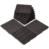 Vevor 10x Terrassenfliesen Klickfliese Balkonfliesen Fliesen 30x30cm Dunkelbraun