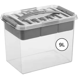 SUNWARE Q-Line Aufbewahrungsbox 30 x 20 x 22 cm 4-tlg. grau/transparent