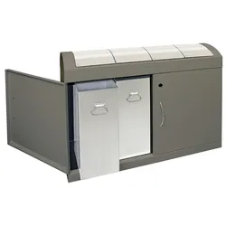 stumpf Abfalltrennung TD 4-aspect-plus-, soft-mokka/Edelstahl, verz. Innenbehälter, 4x45 Liter