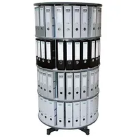 REEF Ordnerdrehsäule hellgrau bis zu 96 Ordner, Etagen einzeln drehbar, H: 158,0 cm