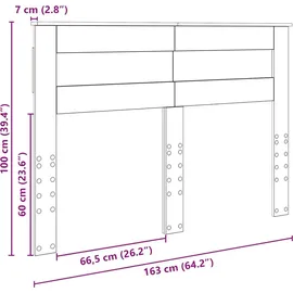 vidaXL Kopfteil Schwarz Eichen-Optik Holzwerkstoff