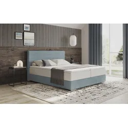 Boxbett MR. COUCH "Stratus 2", blau (savona 25 blau), B:187cm L:211cm, 100% Polyester, Komplettbetten, Boxspringbett, inkl. Bettkasten und Matratze