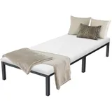 ML-Design Metallbett 90x200cm auf Stahlrahmen Anthrazit, Matratze H:10cm,