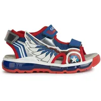 GEOX J Android Boy Sandal, Blue/RED, 34 EU