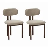 Livetastic Stuhl-Set Miyo Walnuss, Sand, Metall, Textil, 50x80x52 cm, Esszimmer, Stühle, Esszimmerstühle, Esszimmerstühle-Set