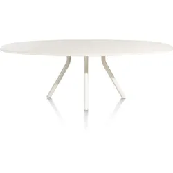 XOOON Lund Esszimmertisch oval MDF-Tischplatte Nebbia/Metallgestell - Nebbia
