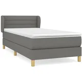 vidaXL Boxspringbett mit Matratze Dunkelgrau 100x200 cm Stoff