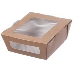 Blanc HYGIENIC Kartonverpackungen Snackboxen mit Sichtfenster 450ml 200 Stk, to go, take away, biologisch abbaubar