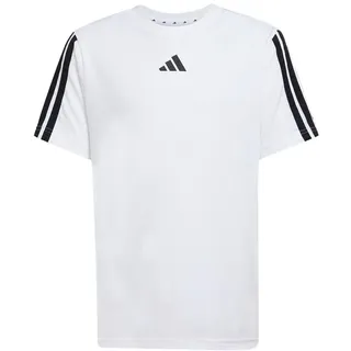 Adidas Jungen Train Essentials 3-Stripes T-Shirt, White/Black, 9-10 Years