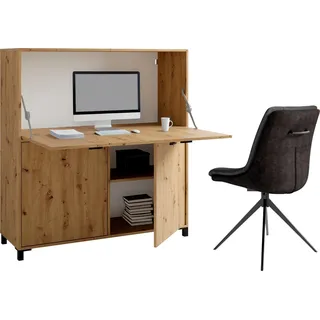 byLIVING Sekretär »Montana« platzsparende Arbeitslösung mit viel Stauraum, Breite 120 cm braun