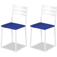 ASTIMESA Küchenstuhl aus Metall mit offener Rückenlehne, blau, 49 cm x 45 cm x 40 cm