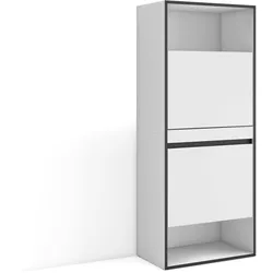 SKRAUT HOME Schuhschrank, Platzsparender Schrank, 60x35x145 cm, Schlafzimmer, Kommode, Moderner Stil, Weiß - 459_1