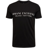 Giorgio Armani T-Shirt mit Label-Print Modell 'milano/nyc', Black, L