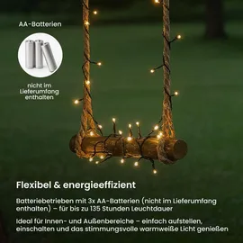 Star Trading Star LED-Lichterkette 'Akku', 160 warmwhite LED, - Schwarz