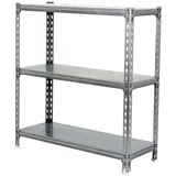 simonclick schraubenloses Metallregal 3 Böden. Farbe VERZINKT/VERZINKT 1000x1100x500 mm,