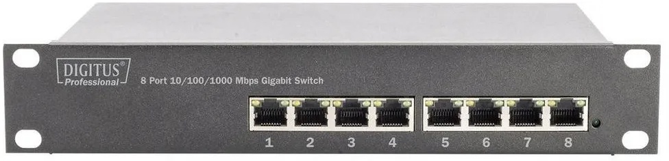 Digitus 10′′ 8-Port Gigabit Ethernet Switch, 8 x Netzwerk-Switch