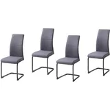 Hti-Living Schwingstuhl SallyP Polyester grau 4er Set