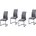 Hti-Living Schwingstuhl SallyP Polyester grau 4er Set