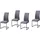 Hti-Living Schwingstuhl SallyP Polyester grau 4er Set
