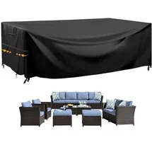 OEM Abdeckung für Gartenmöbel 242 x 182 x 100 cm Schwarz