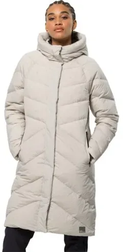 Jack Wolfskin Wintermantel Marienplatz Coat (winddicht, sehr wasserabweisend) perlweiss Damen