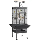 Yaheetech Vogelkäfig, Vogelvoliere Käfig für Wellensittich Papageien schwarz