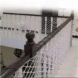 Katzennetz für Hunde und Katzen, Treppenzaun, Fallschutz, Kindersicherheitsnetz für Balkon, Garten, Spielplatz, sicheres Netz, anpassbar, Farbe: Weiß, Größe: 1 x 7 m
