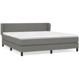 vidaXL Boxspringbett mit Matratze Dunkelgrau 160x200 cm Stoff