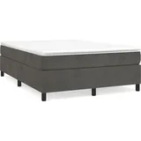 vidaXL Boxspringbett mit Matratze Dunkelgrau 140x200 cm Samt