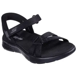 SKECHERS Go WALK FLEX Sandale leuchtende, freihändige, zum Hineinschlüpfen, Fischerstil, schwarz, 35 EU - 35 EU