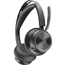 Poly Voyager Focus 2 Bluetooth-Headset MS Teams zertifiziert, Hybrid Active Noise Cancellation ANC, 6 Mikrofone, Mikrofon-Geräuschunterdrückung,incl