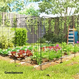 Outsunny Maschendrahtzaun 352 x 110 cm Schwarz/Metall