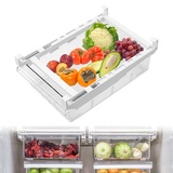MDHAND Kühlschrank Organizer Schublade, Ausziehbare Kühlschrank Schublade Organizer, Perfektes Ordnungssystem für Kühlschrank, Schränke, Regale, Aufbewahrungsbox Kühlschrankbox (Gemüsekiste)