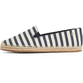 Tommy Hilfiger Damen Espadrilles Nautical Stripe mit Logo, Mehrfarbig (Space Blue Itacha Stripes), 39
