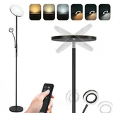 Modlicht Stehlampe Dimmbar 4200LM, 3000-6000K Stehlampe Wohnzimmer, Deckenfluter LED Dimmbare mit Fernbedienung & Touch-Steuerung, Stehleuchte Leselampe für Schlafzimmer Büro Höhle, Schwarz