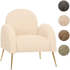 Mendler Lounge-Sessel HWC-N69 Chenille 74 x 88 x 74 cm creme-weiß