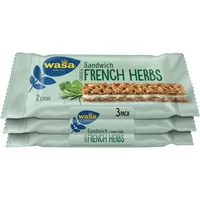 Wasa Knäckebrot Sandwich Vollkorn Roggen Cheese & French Herbs, je 2 Riegel à 15 g, 24 Pack